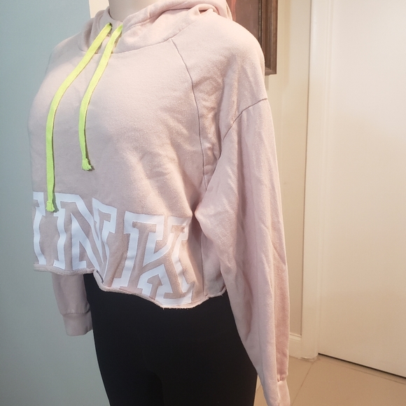 PINK Victoria’s Secret Dusty Pink Cropped Hoodie - Picture 4 of 10
